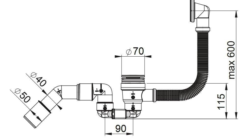 Bathtub siphon - Click-Clack Chrome cleaned from the top Bathloc
