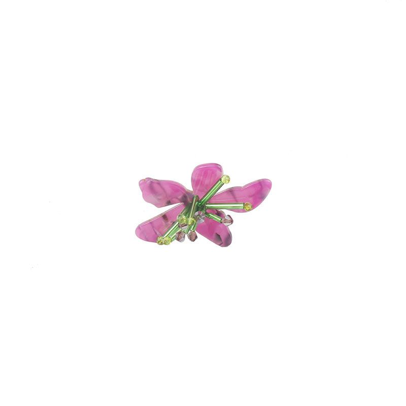 

Flower Elegant Earrings Fashion Street Shooting Trendy Acrylic Purple Ring