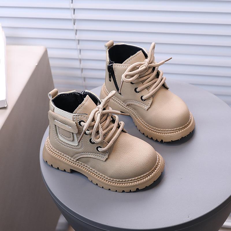 Classmate Girl Martin Boots Children's Boots 2025 Spring and Autumn New Black Children's Leather Boots British Style Baby Single Boots
