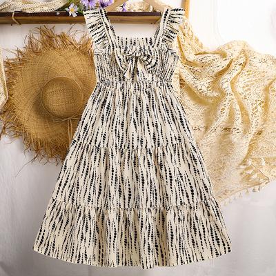 Vestido de Moda para Niñas 2025 Verano Infantil Casual de Vacaciones con Tirantes