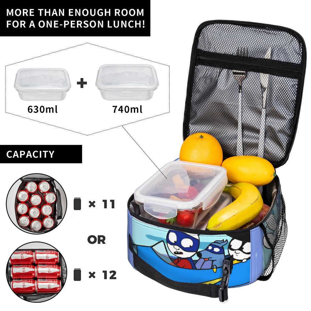 Simons Super Rabbit Insulated Lunch Bag Thermal Bag Reusable,Lunch Container Cute Cartoon Large Tote Lunch Box Girl Boy