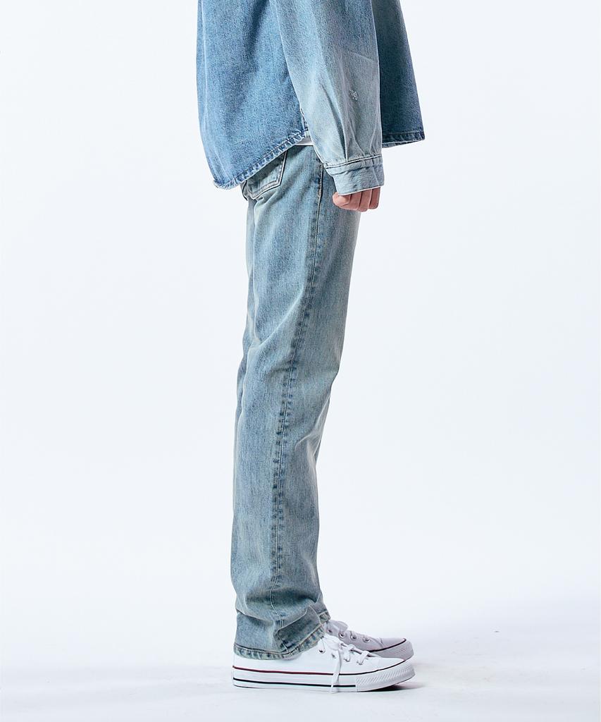 Pillogeulaem Sky Blue Slim Denim Pants