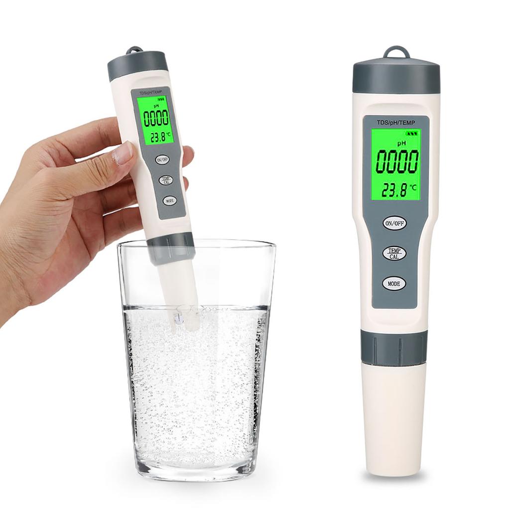 3 in 1 Portable Digital   PH Temp Meter Water  Large LCD Display with Advanced Microprocessor Technology for Water Sources Hydroponics Spas Swimming