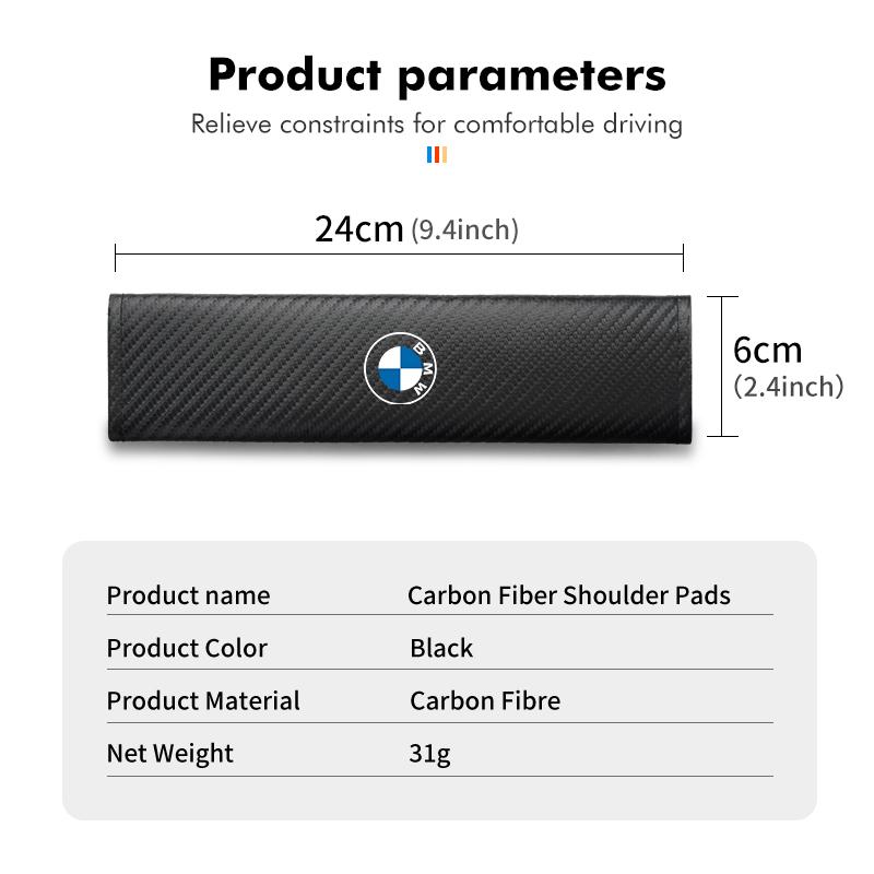 For BMW Car Carbon Fiber Seat Belt Cushion Safety Belt Shoulder Protector Pad Auto Accessories E46 E90 E60 F10 E39 F30 E36 E87