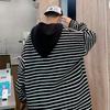 Unisex Striped Hooded Cardigan: Retro Streetwear, Autumn/Winter Cozy Casual Loose Knit for Teens
