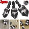 Durable 3pcs Hex Countersink Boring Bore Quick Change Drill Bit Tool Set Ideal For Wood And Metal Projects