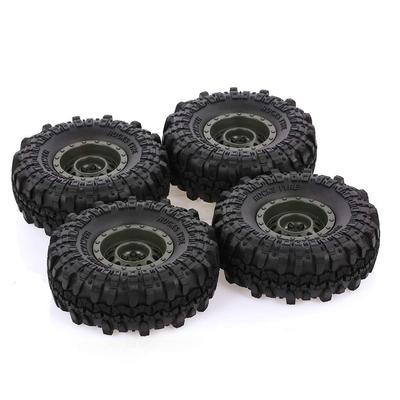 Goolsky 4pcs AUSTAR 110mm 1.9" Rim Rubber Tire Wheels for 110 RC Car Traxxas HSP Redcat RC4WD Tamiya Axial SCX10 D90 HPI RC Rock Crawler