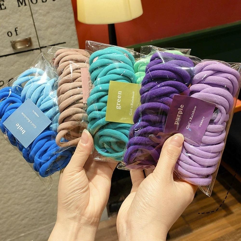 Candy Color Hair Rings 50PCS Seamless High Elastic Soft Childrens Hair Ties Towel Rings Head Ropes Hair Accessories for Girls