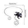 Multi Layered Flower Collarbone Chain Spiral Zinc Zinc Alloy Neck Personalized Iris Flower Necklace  Daily