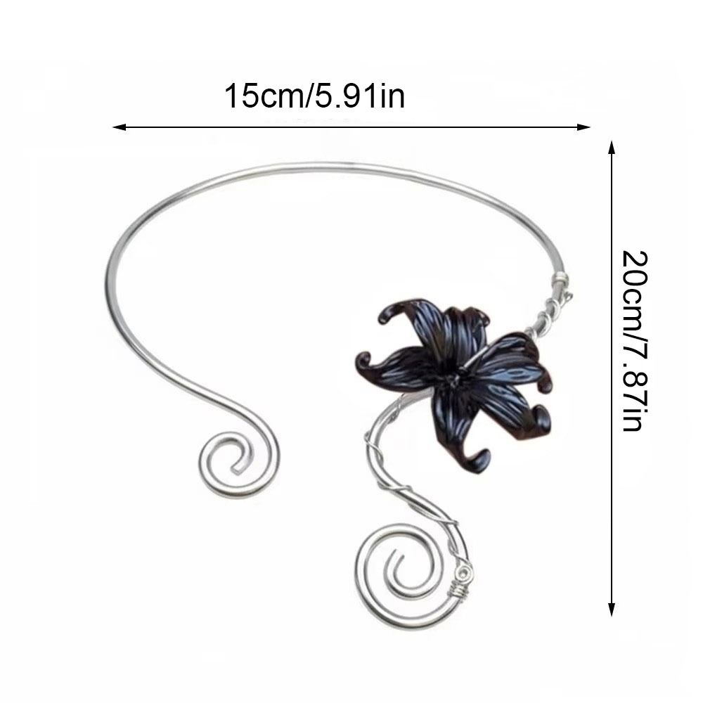 Multi Layered Flower Collarbone Chain Spiral Zinc Zinc Alloy Neck Personalized Iris Flower Necklace Daily
