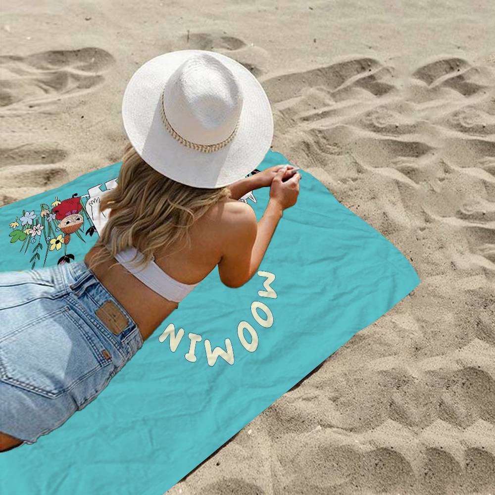 Cute M-Moomins Microfiber Printed Beach Towel Mountain Climbing Yoga Beach Swimming Running Absorbent Soft Towel