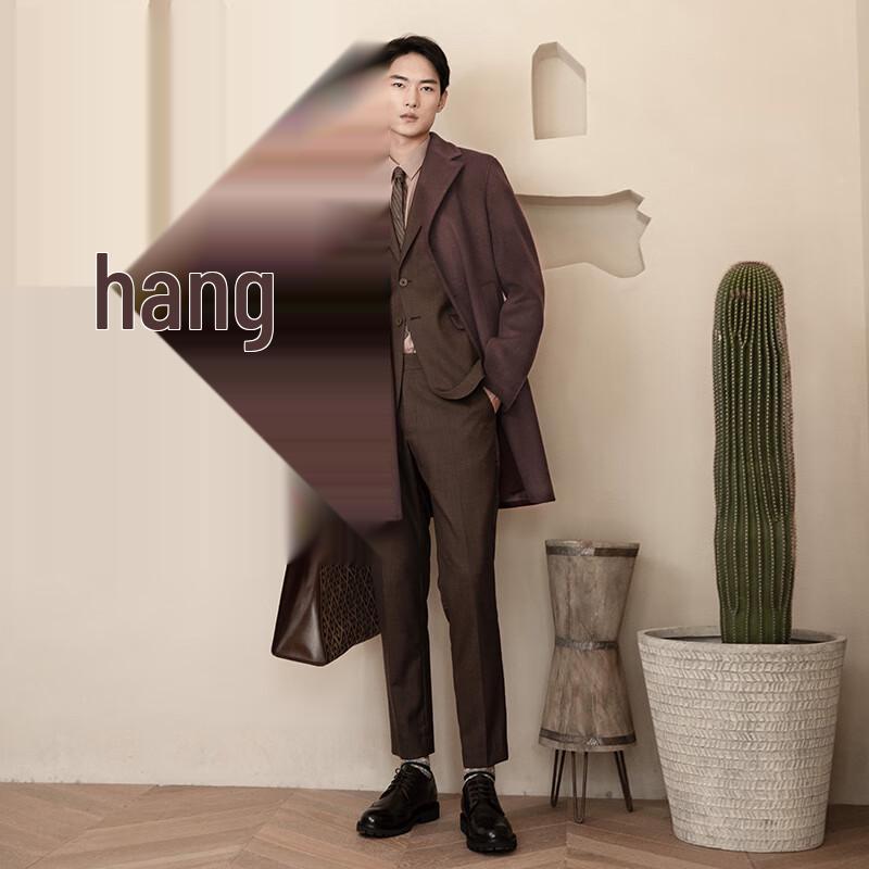 VICUTU Men's Lamb Wool Mid-length Overcoat