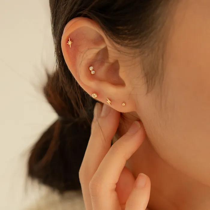 14k Diamond Spear Ball Piercing (14k Gold) LCPI02