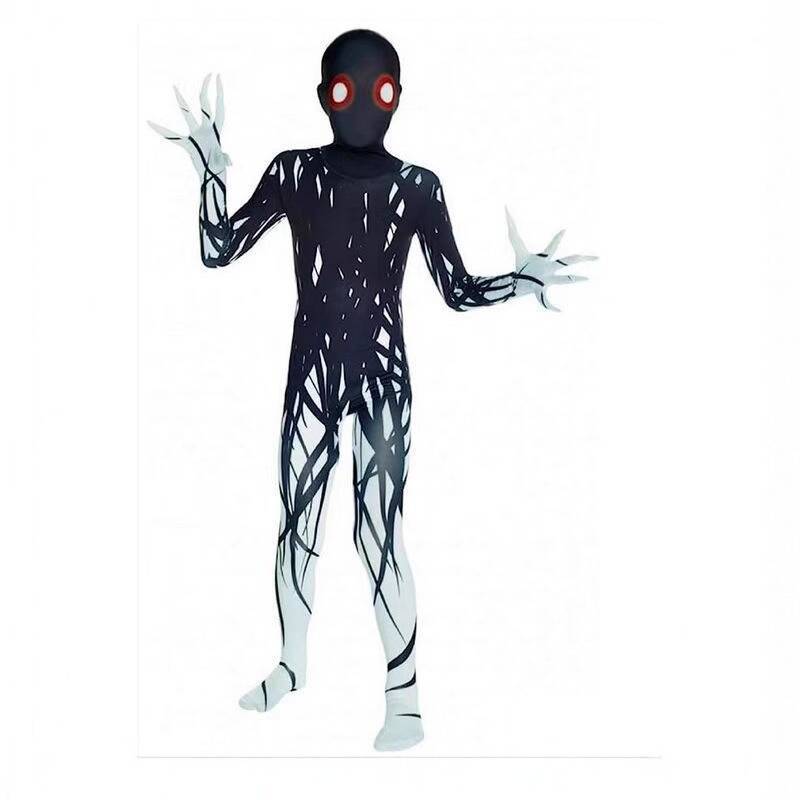 Tuta Intera da Cosplay Scheletro di Halloween con Stampa Digitale per Bambini Role Play