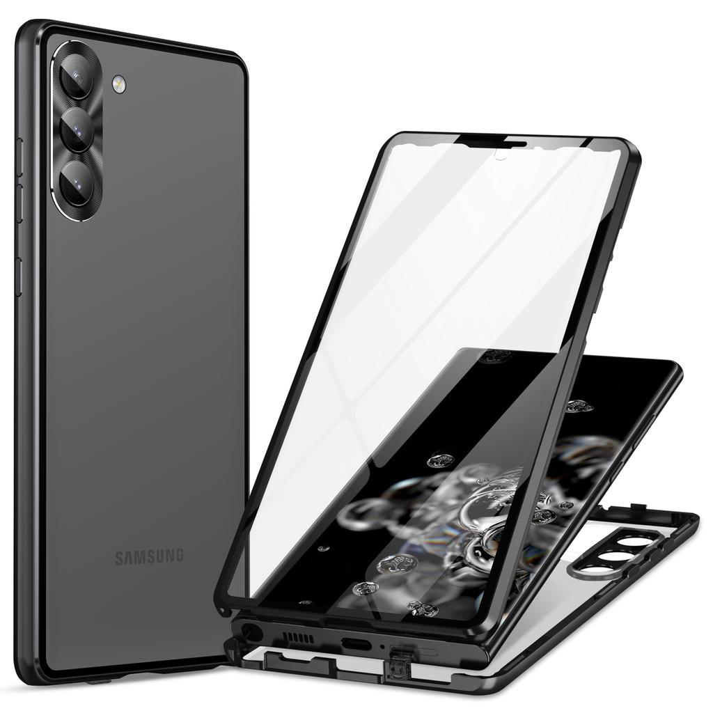 For Samsung Galaxy S24+ Case HD Clear Double Sides Tempered Glass Back Phone Cover