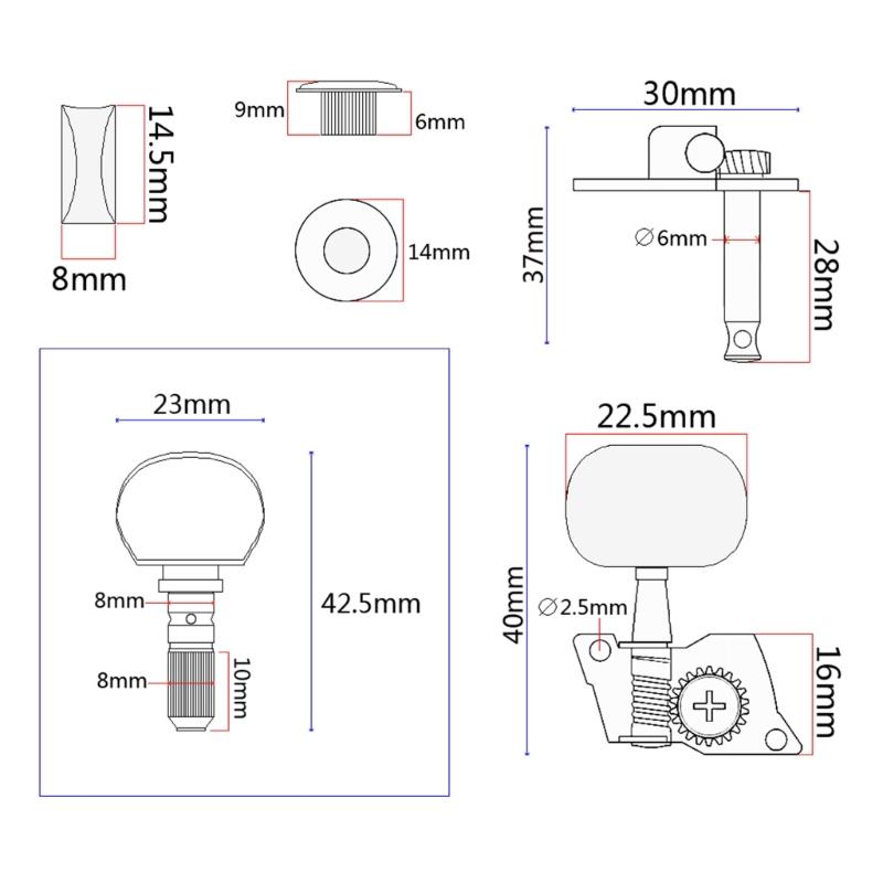 Banjos Tuning Pegs, Banjos Tuning Knobs, Banjos Tuning Key Banjos Semi-Closed Machine Head Musical Instrument Tool Set