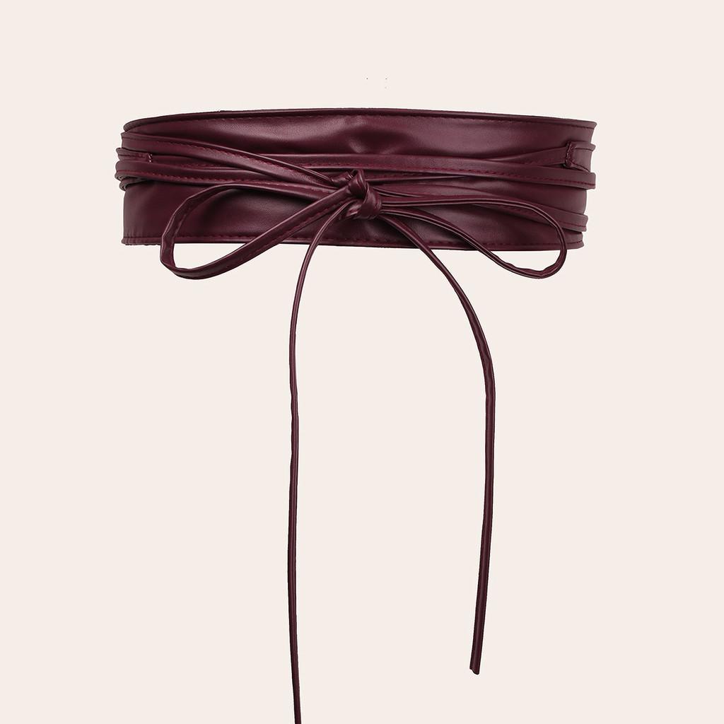 Casual Womens Faux Leather Wide Waist Belt With Bow Knot For Office And Weekend