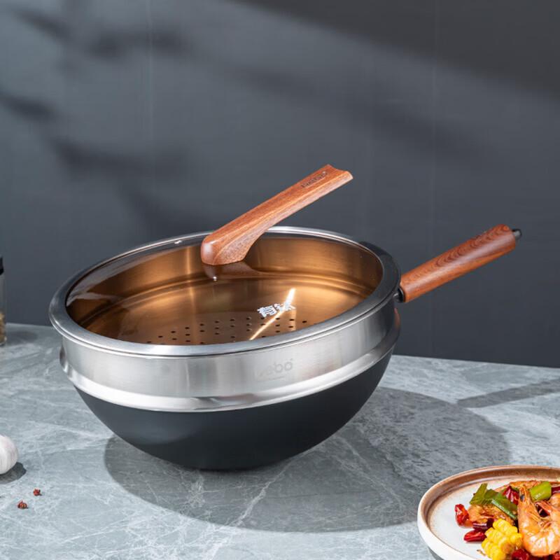 Debo TI Titanium Cast Iron Non-stick Wok