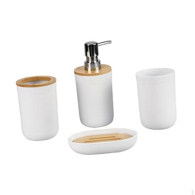 4 Pieces Bathroom Accessories Bath Accessory Complete Set Housewarming Gift Lotion Bottle Mouthwash