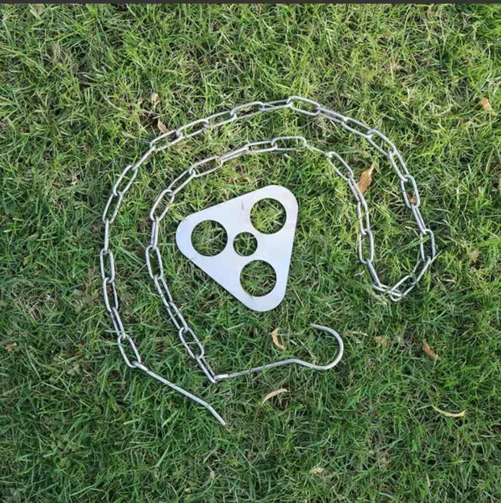 Portable Stainless Steel Folding Tripod for Camping: Outdoor Campfire Stand & Hanging Pot