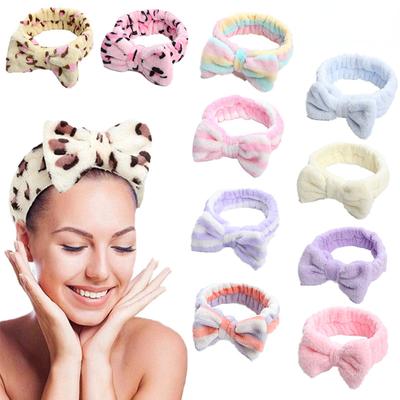 Leopard Print Coral Velvet Hair Band, Female Hair Band, Bow Knot, Plush Hair Band, Cute Wash Face, Solid Color Headband, Hair Accessories