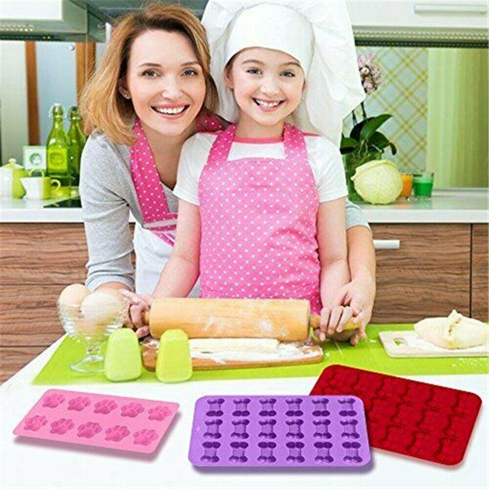 Bone Shape Handmade Puppy Dog Paw Cake Making Silicone Molds Chocolate Baking Mould Ice Cube Tray