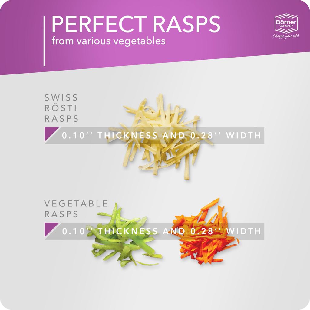 PowerLine Potato Grater Vegetable Grater for Swiss Hash Zucchini Fritter Vegetable Shredder for Raw Slicer Börner Rösti • Rösti (Potato Browns) •