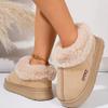 Fashion Women' Warm Fluffy Fur Ankle Boots Faux Suede Thicken Plush Cotton Padded Snow Boots Woman Thick Sole Platform Casual Boots