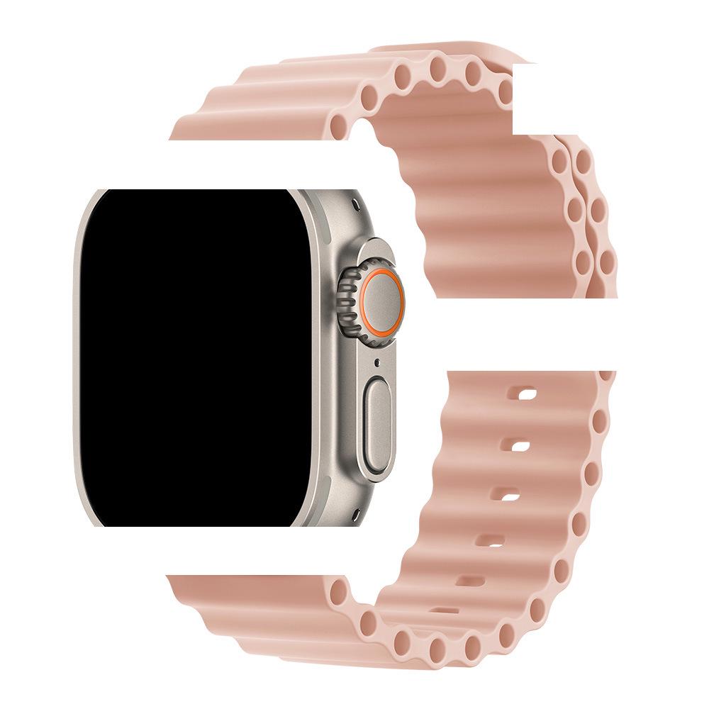 Anwendbares eisblaues Silikonarmband für Apple Watch Serie 1-10 (S10 Offizieller Stil)