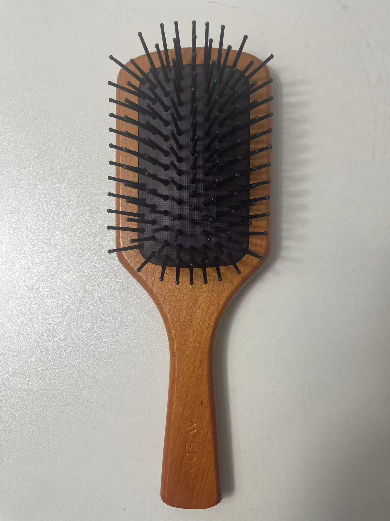 Hemu Wooden Air Cushion Comb & Scalp Massager for Women - Hair Loss Prevention & Volume Boost