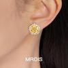 18K Gold Enamel Drip Glaze Zircon Flower Stud Earrings - Elegant, Luxurious Design for Women