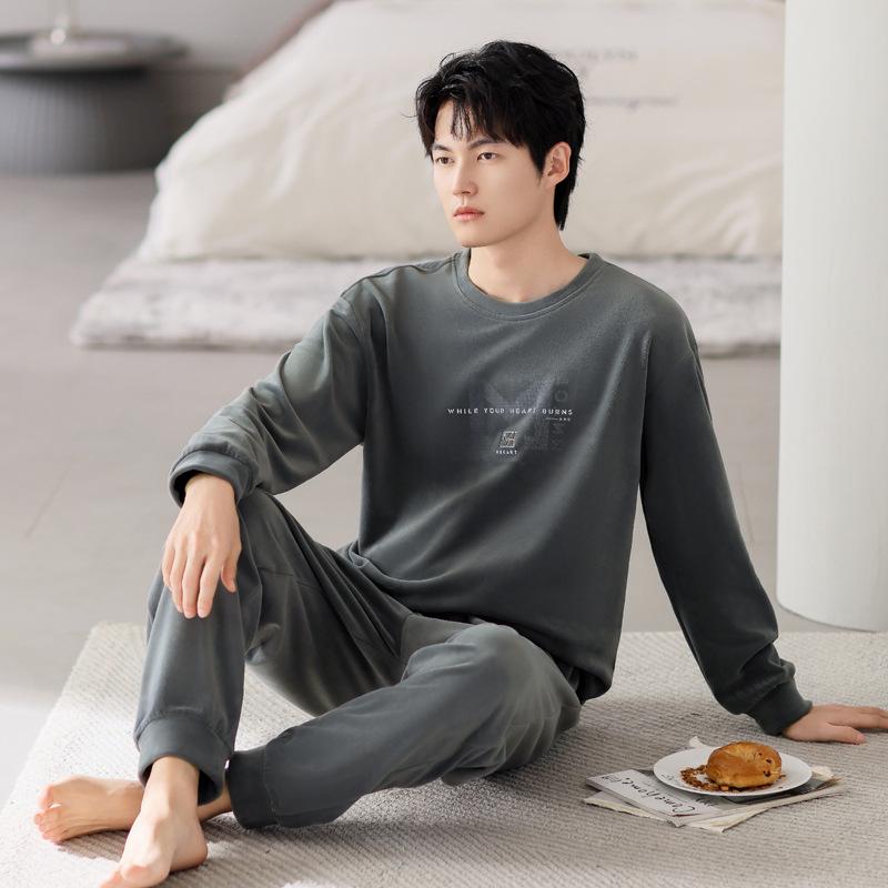 Men'S Pajamas Autumn And Winter Island Fleece Thin Fleece Men'S Large Size Coral Fleece Loungewear Warm Suit