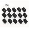 15pcs Mini Rocker Switch SPST Black and Red Snap in Switches Button AC 250V 3A / 125V 6A 2 Pin I/O 10*15mm On-off Switch Rocker