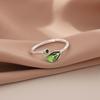 New Fashion Simple Green Leaf 925 Sterling Silver Not Allergic Literary Temperament Exquisite Women Opening Rings    R139