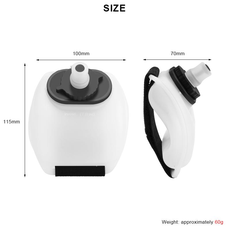 Cycling Wrist Water Bottle Silicone Portable Marathon Hydration Pack Hiking Bike Water Bottle Outdoor Sports Running Camping