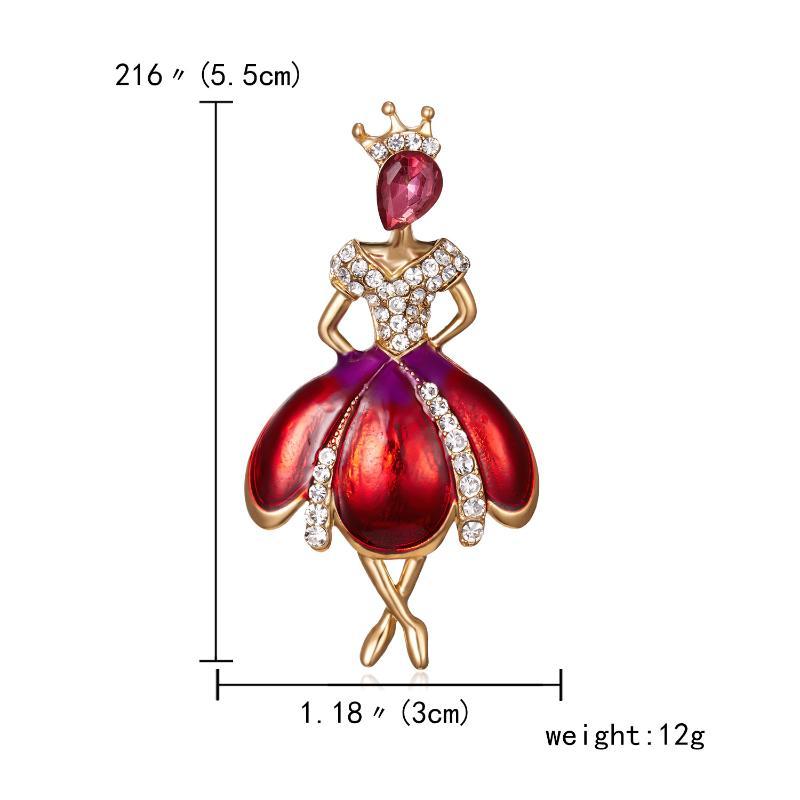 Tanz Ballett Brosche für Damen Rhythmische Sportgymnastik Glitzernder Kristall Zirkon Pins Hochzeitskleid Schmuck