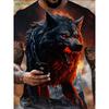 3D Wolf Graphic T-Shirt Summer Outdoor Men's Short Sleeved Tee