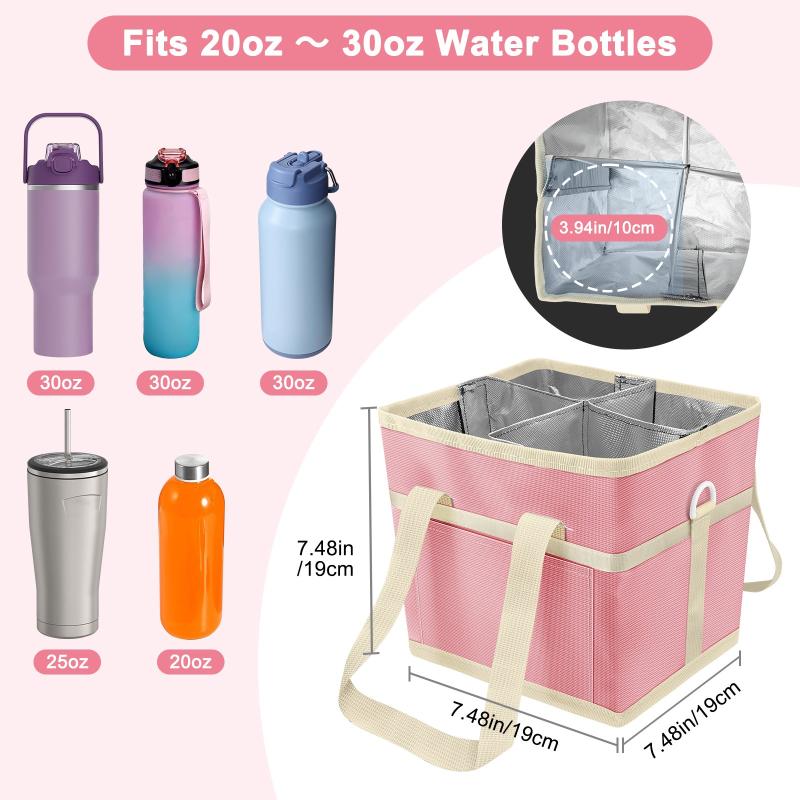 Waterproof Four-Cup Drink Carrier Drink Carrier Tote Bag Multi Compartments For Coffee Takeout Picnics Travel Use