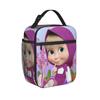 Cartoon M-Masha and Bear Thermal Insulated Lunch Bags for Work Portable Food Bag Container Thermal Cooler Lunch Boxes
