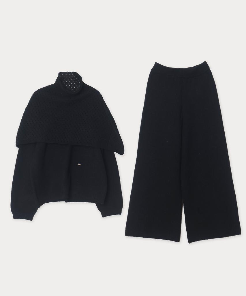 MAISONLEHAR Floating Knit Set (Round Neck Knit + Pants + Neck Warmer) 4 Colors