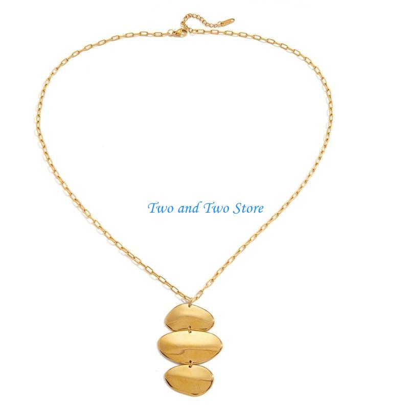 HX6F Trendy Irregular Circle Charm Necklace Elegant Fashion Accessory For Daily Occasions CN
