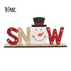 Decoración Navideña para el Hogar, Cartel de Mesa de Madera, Cartel de Mesa XMAS SNOW NOEL con Base de Decoraciones Festivas, Centro de Mesa con Letras Huecas para Fiesta de Navidad