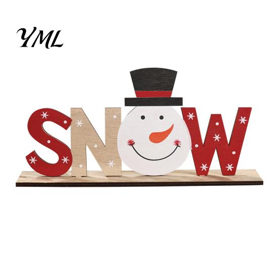 Decoración Navideña para el Hogar, Cartel de Mesa de Madera, Cartel de Mesa XMAS SNOW NOEL con Base de Decoraciones Festivas, Centro de Mesa con Letras Huecas para Fiesta de Navidad