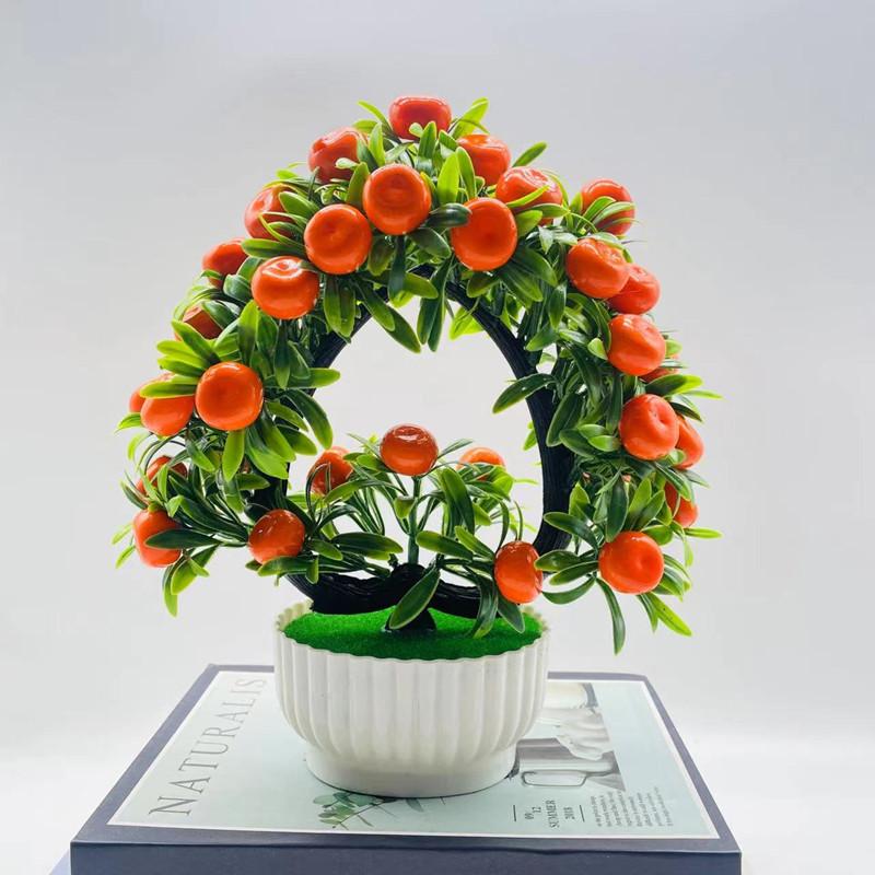 Искусственные горшечные растения 42 Искусственный фруктовый бонсай Искусственный фруктовый бонсай в форме сердца Искусственный цветочный бонсай Искусственные цветы Orange