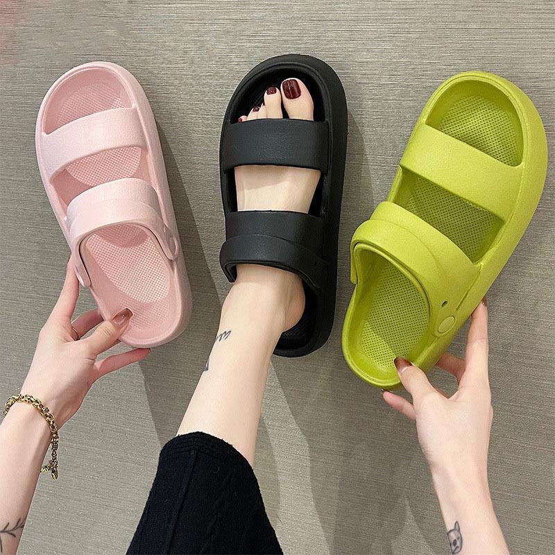 Sandalias de EVA con Doble Tira a Prueba de Olores y Suela Gruesa y Suave, Antideslizantes, para Uso en Casa y al Aire Libre