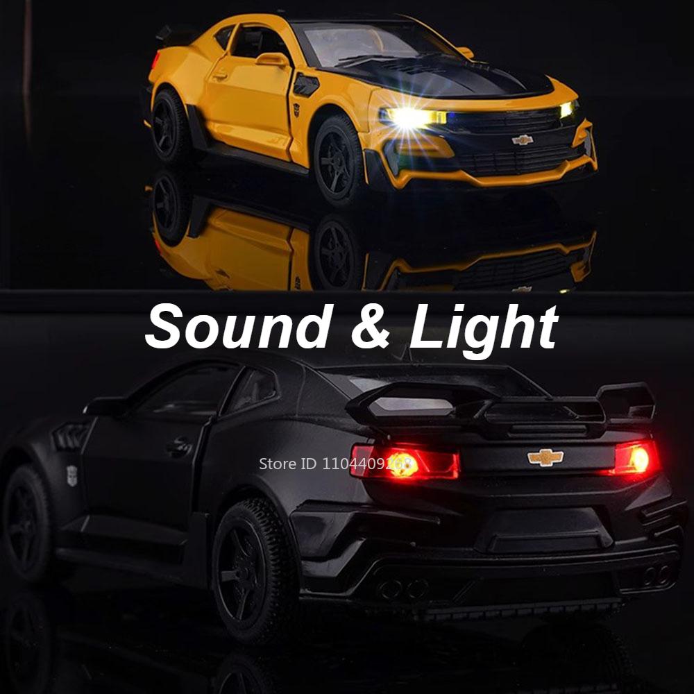 1:32 Scale Camaro Alloy Diecast Model Sports Car Toy Sound Light Doors Opened Police Vehicles Toys for Child Birthday Gifts