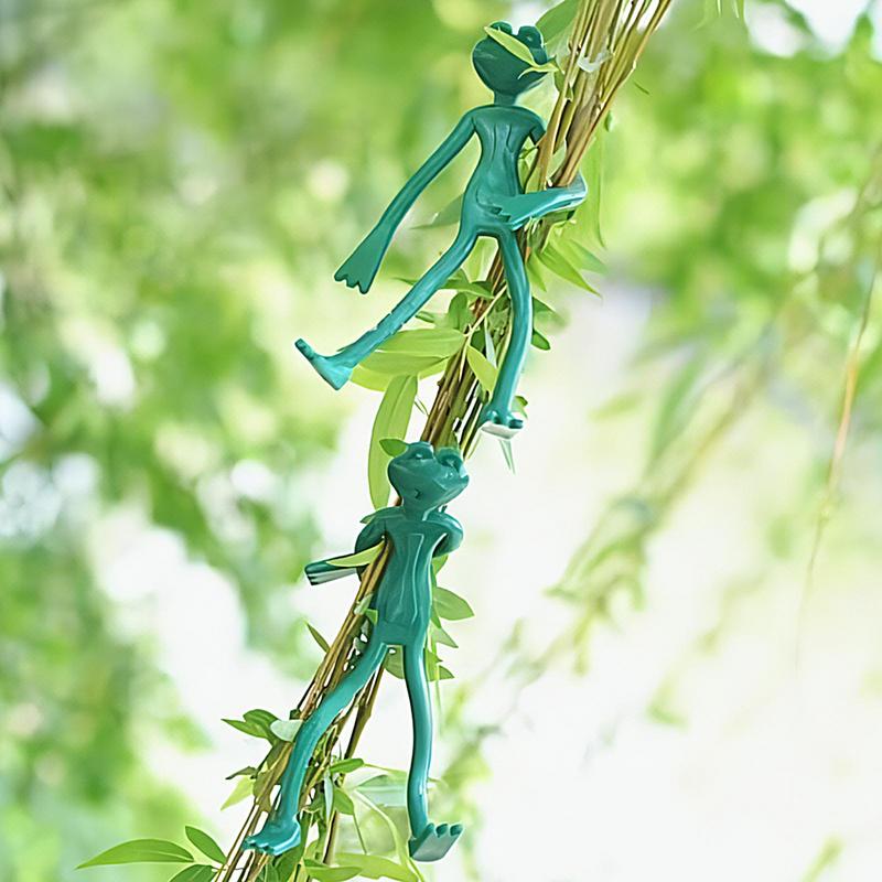 Cute Plant Supporters Frog Lizard Vine Traction Flower Pot Hugger Climbing Fixture Clips Animal Figurines Planter Decor 10pcs