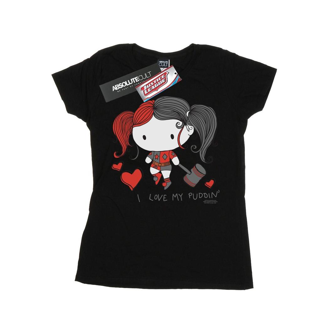 DC Comics Womens/Ladies Justice League I Love My Puddin´ Cotton T-Shirt