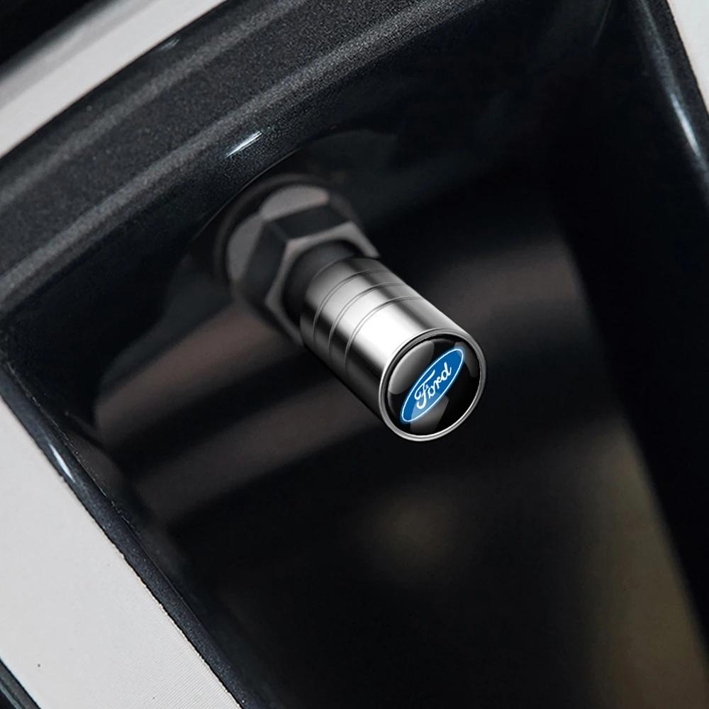 Car Sticker 4pcs Car Styling Wheel Tire Valve Air Stem Cap Badge Decoration For Ford Ranger Focus Kuga Mustang Mondeo Fusion Esc