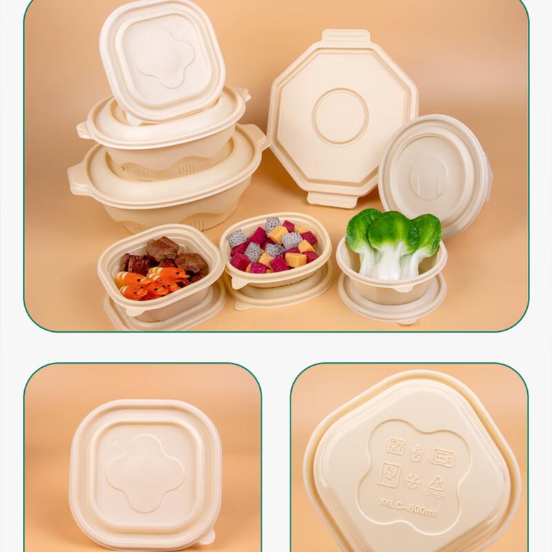 Eco-Friendly Degradable Corn Starch Square Takeout Containers